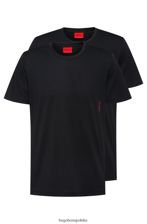 Hugo Boss dwie bawełniane koszulki typu bodywear z pionowym logo w kolorze czarnym hugo czarny R0X0H62828