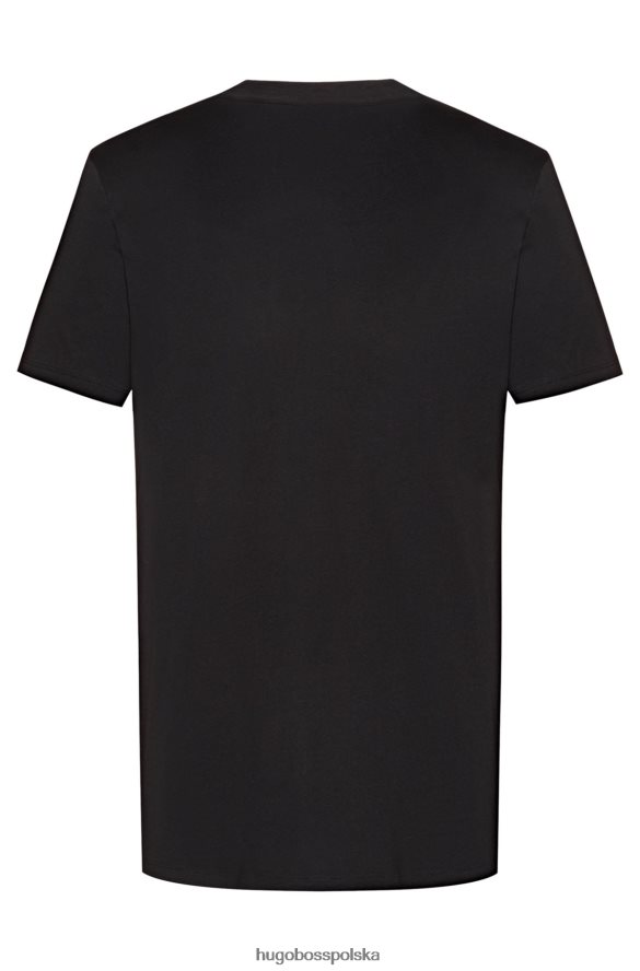 Hugo Boss dwie bawełniane koszulki typu bodywear z pionowym logo w kolorze czarnym hugo czarny R0X0H62828