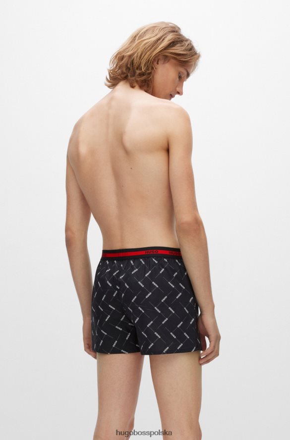 Hugo Boss dwupak bawełnianych bokserek z logo w pasie hugo czarne czarny R0X0H62491