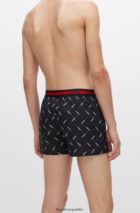 Hugo Boss dwupak bawełnianych bokserek z logo w pasie hugo czarne czarny R0X0H62491