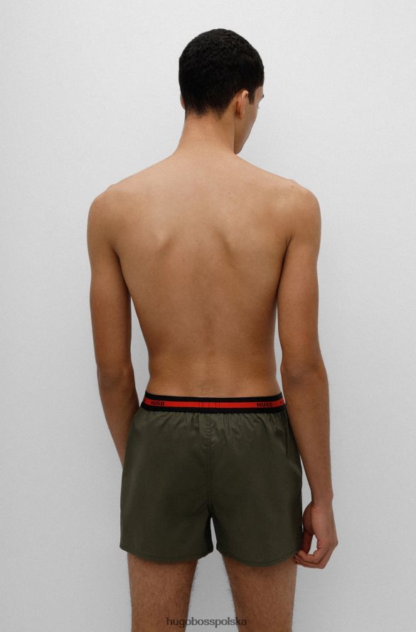 Hugo Boss dwupak bawełnianych bokserek z logo w pasie w kolorze czarnym hugo czarny zielony R0X0H62495