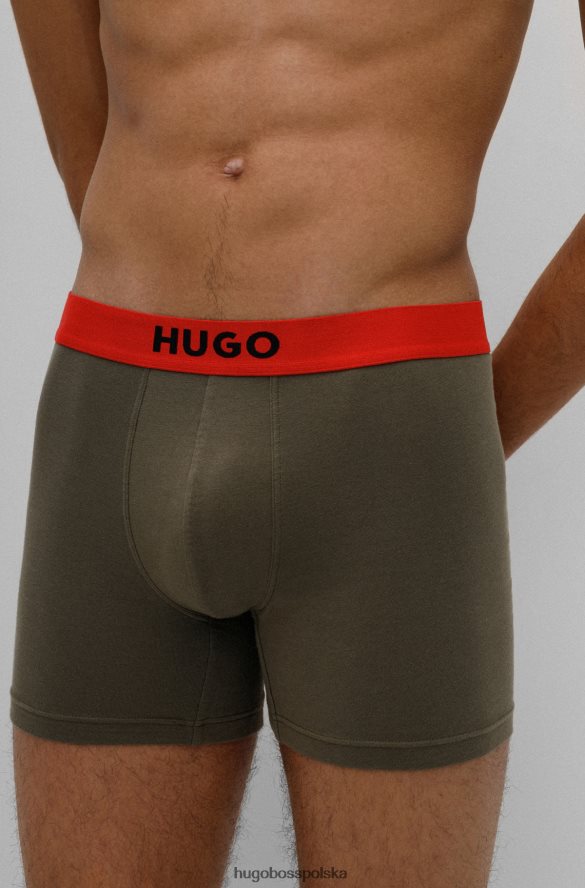 Hugo Boss dwupak bokserek z logo w pasie hugo jasnozielony jasnozielony R0X0H63413