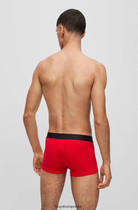 Hugo Boss dwupak czarnych spodenek z logo i paskiem w talii, z elastycznej bawełny hugo Czarny czerwony R0X0H63255
