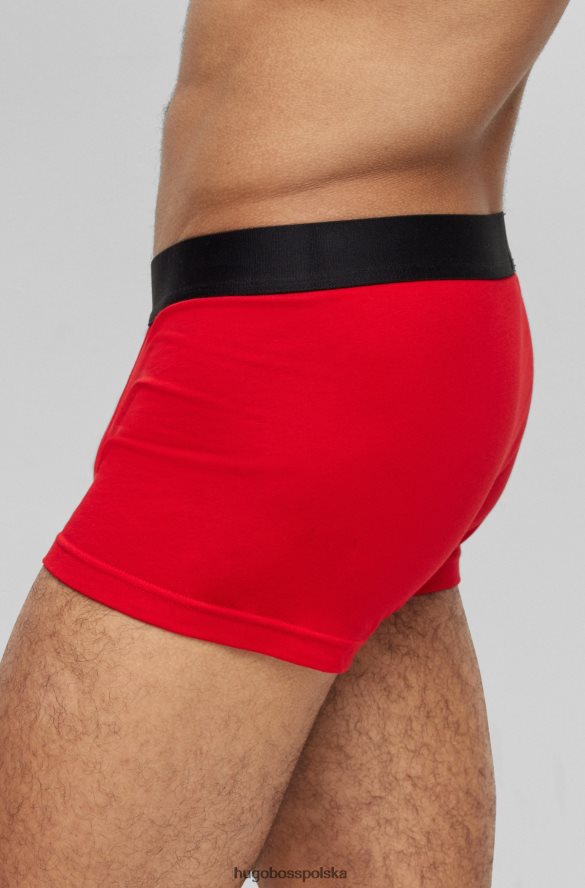 Hugo Boss dwupak czarnych spodenek z logo i paskiem w talii, z elastycznej bawełny hugo Czarny czerwony R0X0H63255