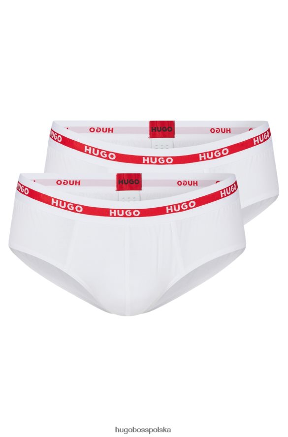 Hugo Boss dwupak fig z elastycznej bawełny z paskiem z logo hugo białe biały R0X0H62052