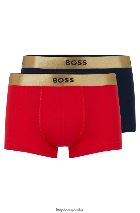 Hugo Boss dwupak kąpielówek z czystej bawełny z metalowymi paskami w kolorze granatowym hugo ciemnoniebieski/czerwony R0X0H62284