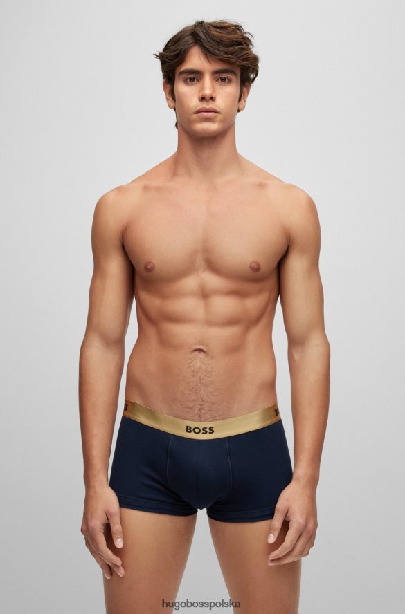 Hugo Boss dwupak kąpielówek z czystej bawełny z metalowymi paskami w kolorze granatowym hugo ciemnoniebieski/czerwony R0X0H62284
