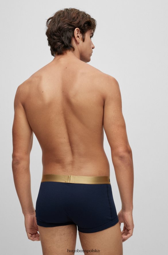 Hugo Boss dwupak kąpielówek z czystej bawełny z metalowymi paskami w kolorze granatowym hugo ciemnoniebieski/czerwony R0X0H62284