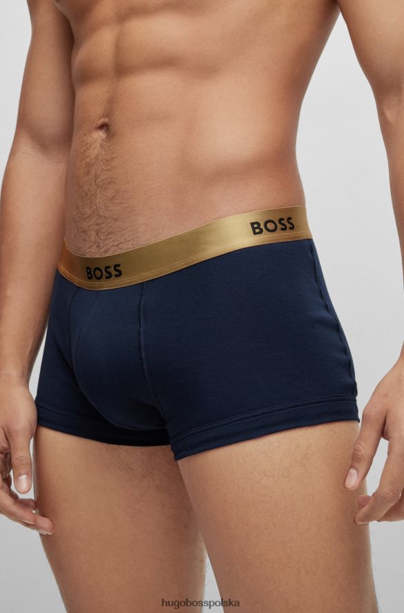 Hugo Boss dwupak kąpielówek z czystej bawełny z metalowymi paskami w kolorze granatowym hugo ciemnoniebieski/czerwony R0X0H62284