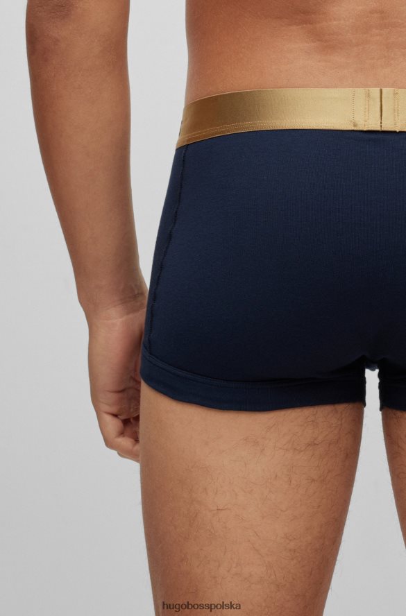 Hugo Boss dwupak kąpielówek z czystej bawełny z metalowymi paskami w kolorze granatowym hugo ciemnoniebieski/czerwony R0X0H62284