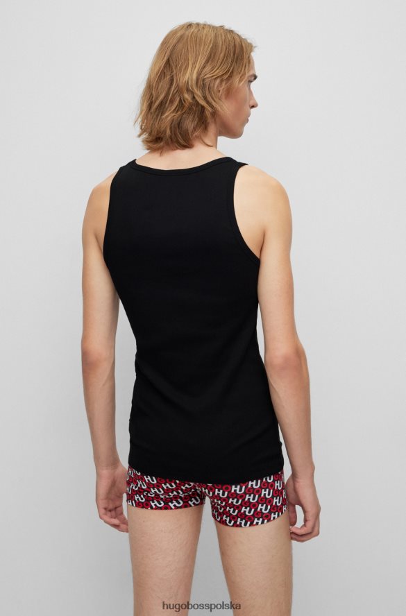 Hugo Boss dwupak kamizelek bieliźnianych z logo, z elastycznej bawełny, w kolorze czarnym hugo czarny R0X0H62944