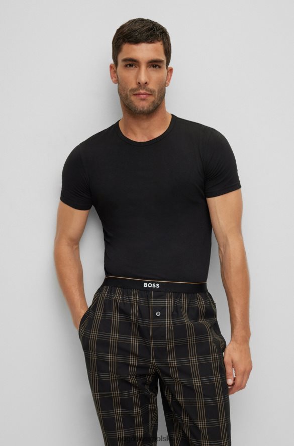 Hugo Boss dwupak koszulek bieliźnianych ze stretchu bawełnianego z logo hugo w kolorze czarnym czarny R0X0H62927