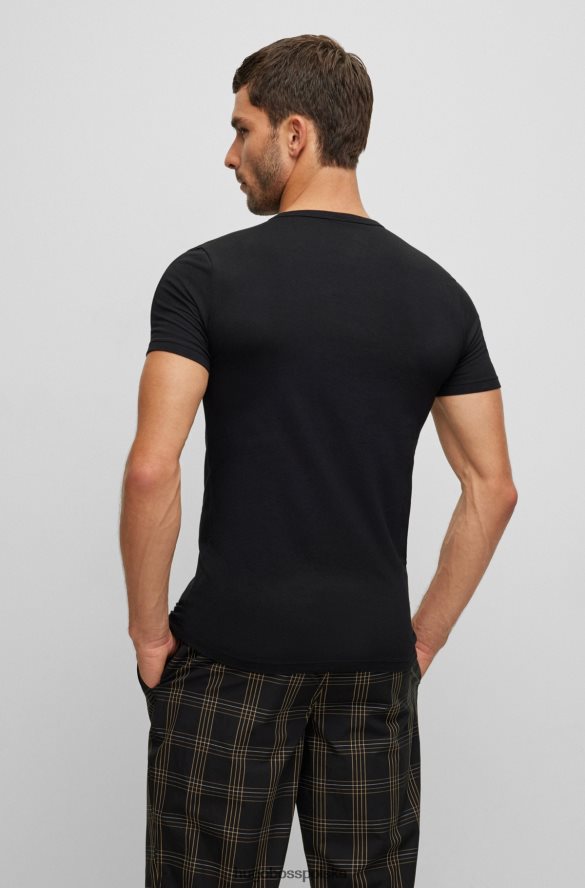 Hugo Boss dwupak koszulek bieliźnianych ze stretchu bawełnianego z logo hugo w kolorze czarnym czarny R0X0H62927