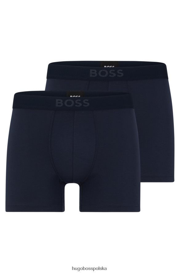 Hugo Boss dwupak modalnych bokserek ze stretchem z logo hugo w kolorze ciemnoniebieskim ciemny niebieski R0X0H62864