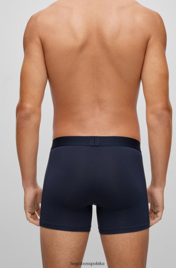 Hugo Boss dwupak modalnych bokserek ze stretchem z logo hugo w kolorze ciemnoniebieskim ciemny niebieski R0X0H62864