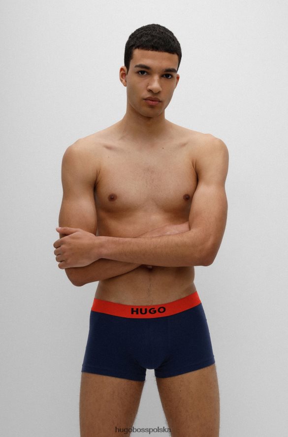 Hugo Boss dwupak spodenek z logo i paskiem w talii, wykonanych z elastycznej bawełny Hugo w kolorze jasnoniebieskim jasny niebieski R0X0H63257