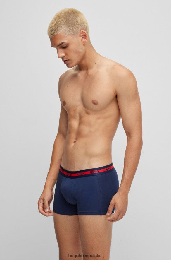 Hugo Boss dwupak spodenek z logo i paskiem w talii, z elastycznej bawełny w kolorze ciemnoniebieskim hugo ciemny niebieski R0X0H63625
