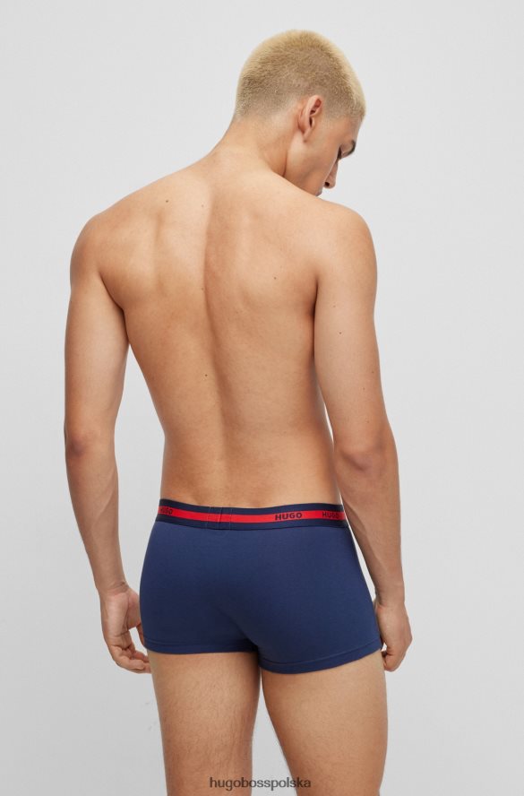 Hugo Boss dwupak spodenek z logo i paskiem w talii, z elastycznej bawełny w kolorze ciemnoniebieskim hugo ciemny niebieski R0X0H63625