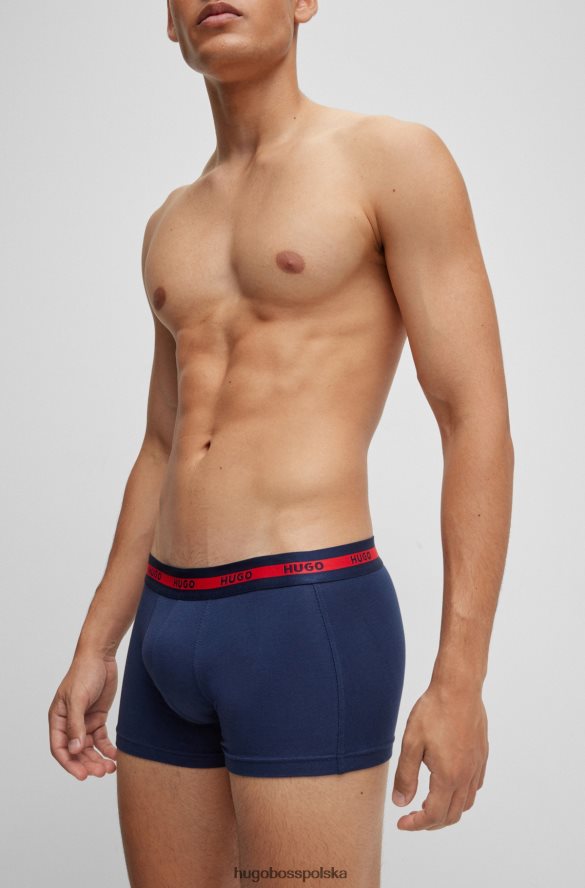 Hugo Boss dwupak spodenek z logo i paskiem w talii, z elastycznej bawełny w kolorze ciemnoniebieskim hugo ciemny niebieski R0X0H63625