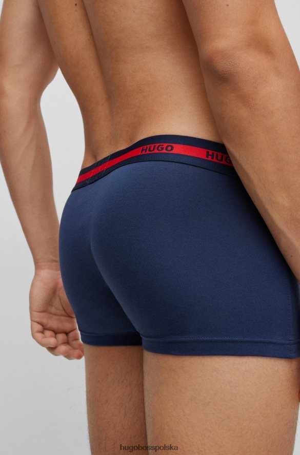 Hugo Boss dwupak spodenek z logo i paskiem w talii, z elastycznej bawełny w kolorze ciemnoniebieskim hugo ciemny niebieski R0X0H63625