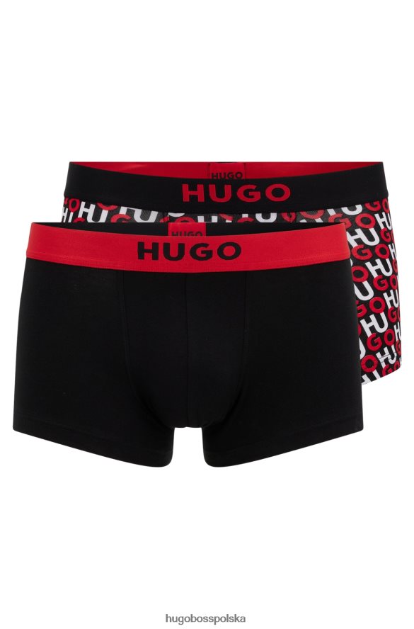 Hugo Boss dwupak spodenek z logo i paskiem w talii, z elastycznej bawełny w kolorze jasnoczerwonym hugo jasnoczerwony R0X0H62816
