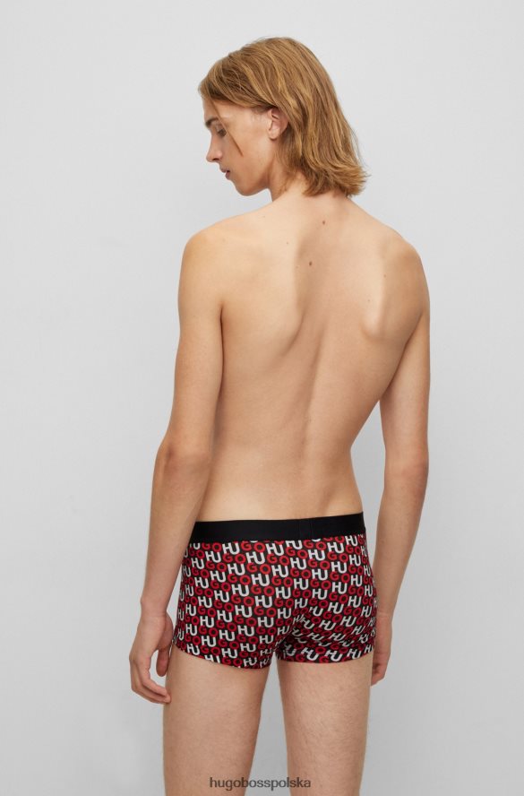 Hugo Boss dwupak spodenek z logo i paskiem w talii, z elastycznej bawełny w kolorze jasnoczerwonym hugo jasnoczerwony R0X0H62816