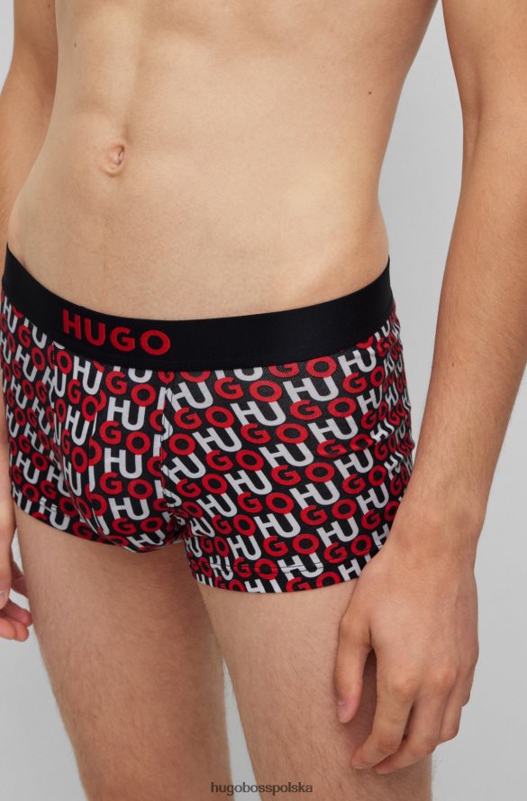 Hugo Boss dwupak spodenek z logo i paskiem w talii, z elastycznej bawełny w kolorze jasnoczerwonym hugo jasnoczerwony R0X0H62816