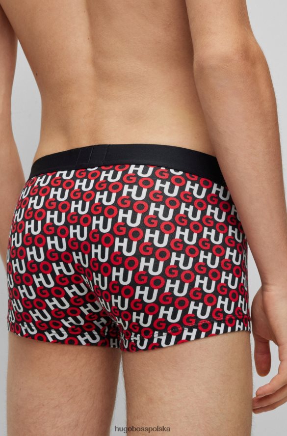 Hugo Boss dwupak spodenek z logo i paskiem w talii, z elastycznej bawełny w kolorze jasnoczerwonym hugo jasnoczerwony R0X0H62816