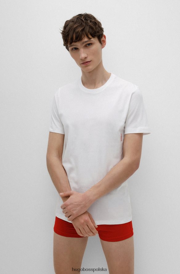 Hugo Boss hugo biały dwupak bawełnianych T-shirtów bieliźnianych z pionowym logo biały R0X0H61030