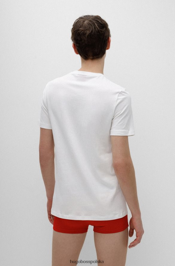 Hugo Boss hugo biały dwupak bawełnianych T-shirtów bieliźnianych z pionowym logo biały R0X0H61030