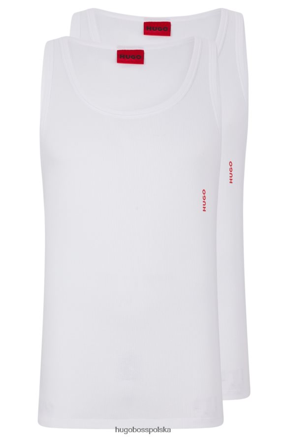 Hugo Boss hugo biały dwupak bielizny z logo, wykonany z elastycznej bawełny biały R0X0H62942