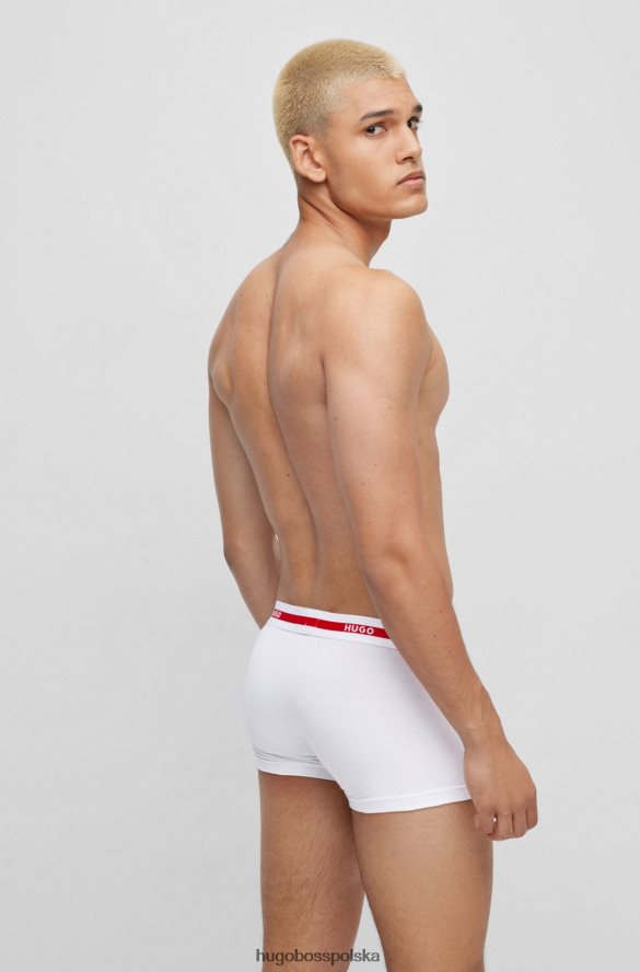 Hugo Boss hugo biały dwupak spodenek z logo i paskiem, wykonanych z elastycznej bawełny biały R0X0H63623