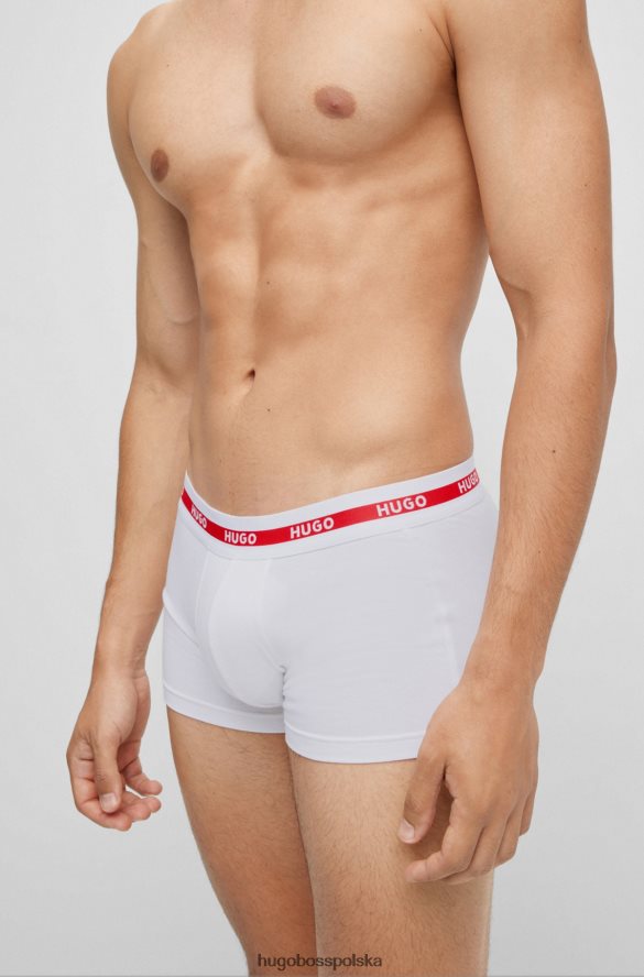 Hugo Boss hugo biały dwupak spodenek z logo i paskiem, wykonanych z elastycznej bawełny biały R0X0H63623