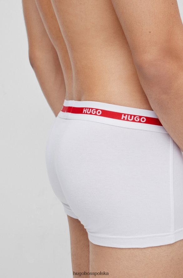 Hugo Boss hugo biały dwupak spodenek z logo i paskiem, wykonanych z elastycznej bawełny biały R0X0H63623