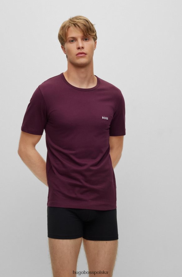 Hugo Boss hugo ciemnoczerwony trójpak bielizny z bawełnianego dżerseju ciemno czerwony R0X0H61251