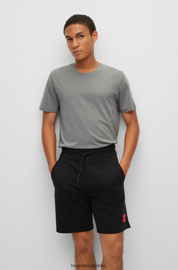 Hugo Boss hugo czarny dwupak bawełnianych T-shirtów bieliźnianych z pionowym logo czarny szary R0X0H61037