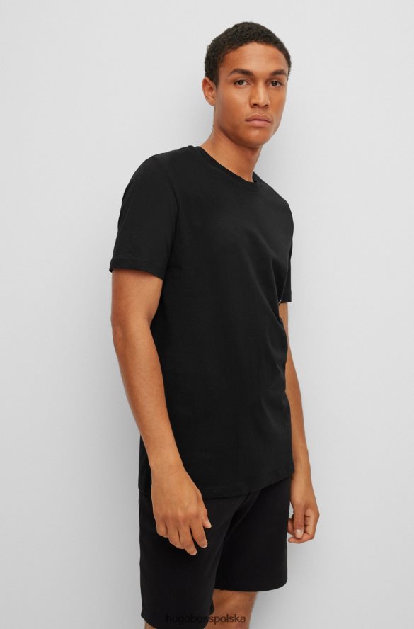 Hugo Boss hugo czarny dwupak bawełnianych T-shirtów bieliźnianych z pionowym logo czarny szary R0X0H61037
