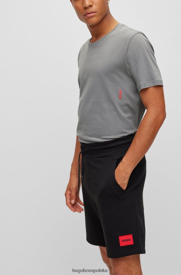 Hugo Boss hugo czarny dwupak bawełnianych T-shirtów bieliźnianych z pionowym logo czarny szary R0X0H61037