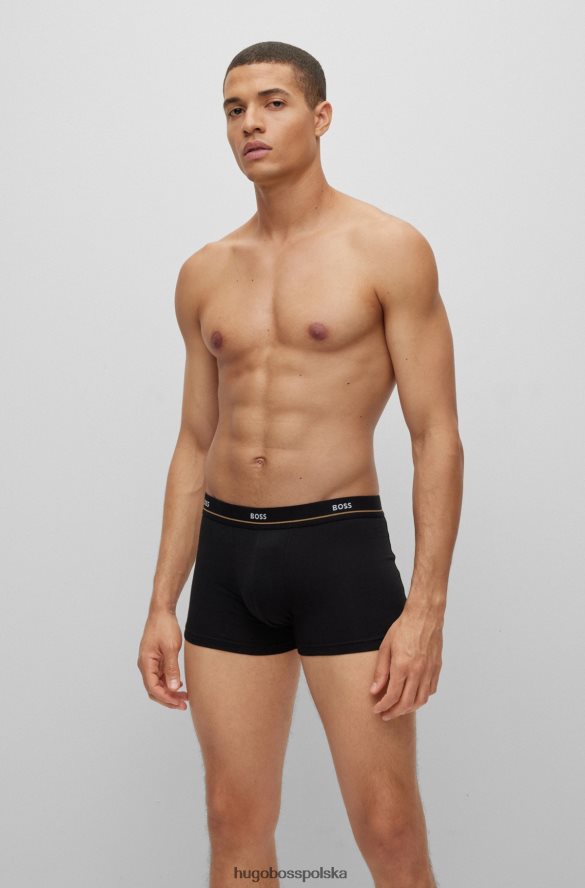 Hugo Boss hugo czarny pięciopak bokserek z rozciągliwej bawełny z paskiem z logo czarny/biały/czerwony R0X0H63038