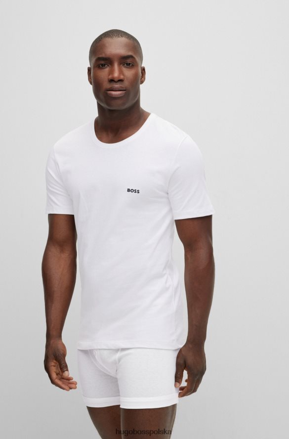 Hugo Boss hugo czarny trzypak bawełnianych T-shirtów z haftowanym logo czarny/biały/niebieski R0X0H61353