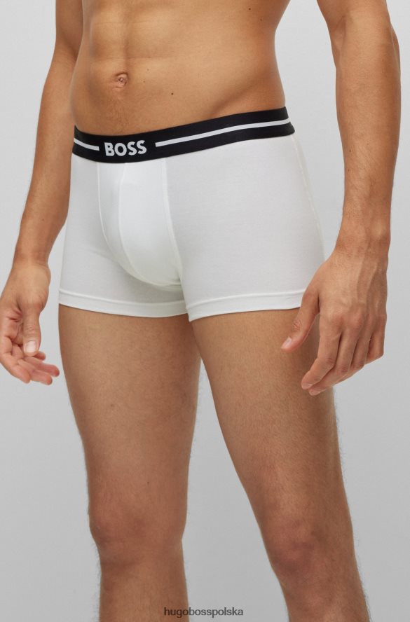 Hugo Boss hugo czarny trzypak bokserek z rozciągliwej bawełny z paskiem z logo czarny/biały/niebieski R0X0H63389