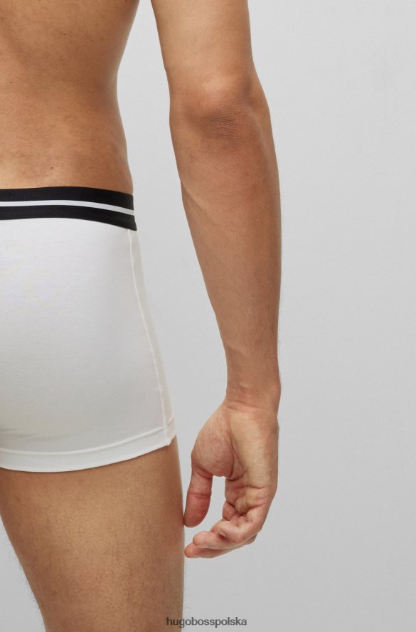Hugo Boss hugo czarny trzypak bokserek z rozciągliwej bawełny z paskiem z logo czarny/biały/niebieski R0X0H63389