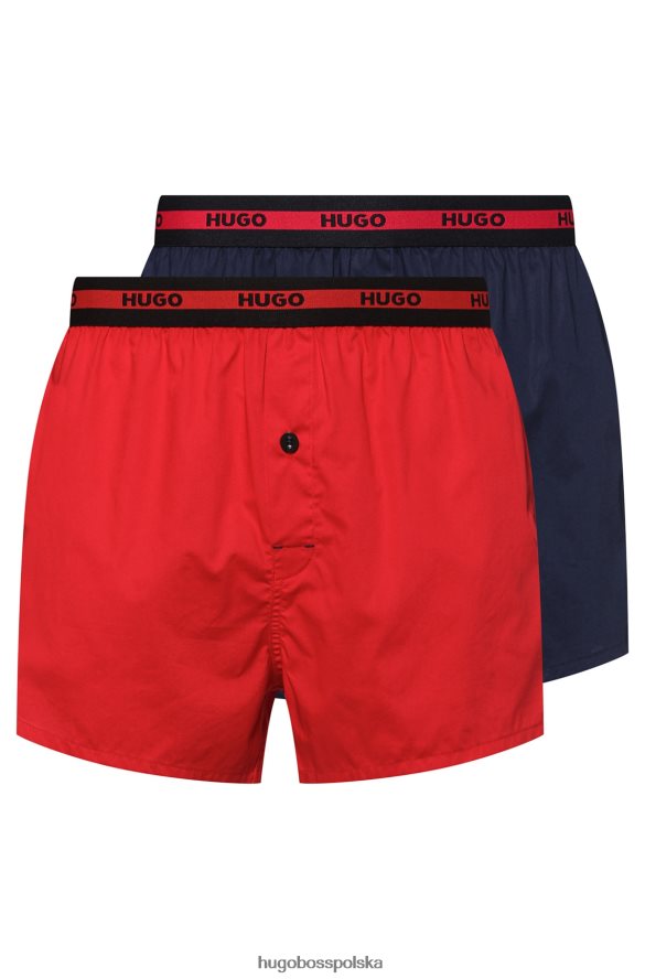 Hugo Boss hugo czerwony dwupak bawełnianych bokserek z logo w pasie czerwony/ciemnoniebieski R0X0H62493