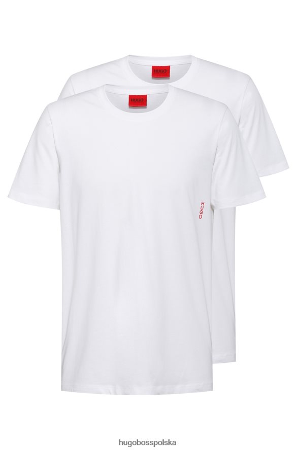 Hugo Boss hugo dwie bawełniane koszulki typu Bodywear z pionowym logo w kolorze białym biały R0X0H62827