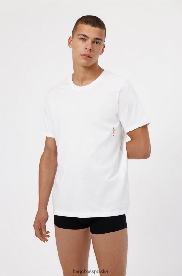 Hugo Boss hugo dwie bawełniane koszulki typu Bodywear z pionowym logo w kolorze białym biały R0X0H62827