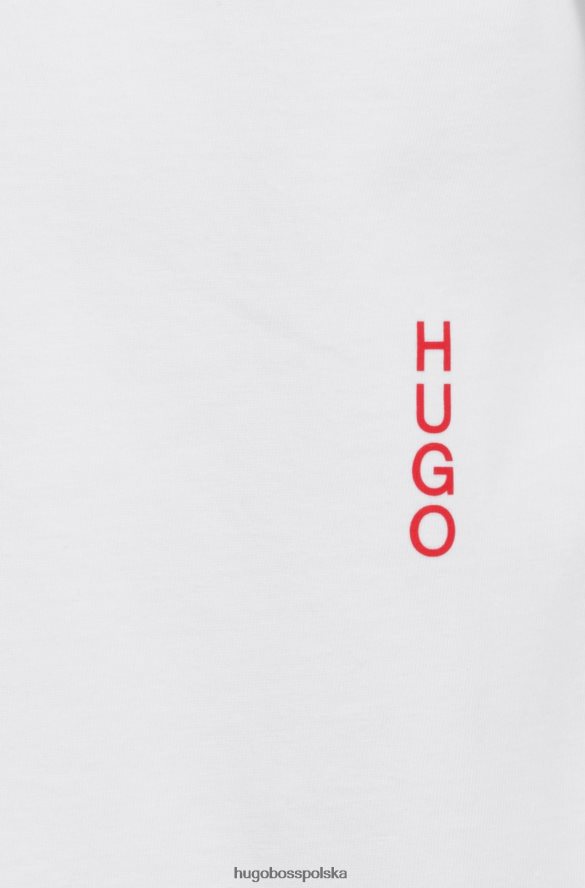 Hugo Boss hugo dwie bawełniane koszulki typu Bodywear z pionowym logo w kolorze białym biały R0X0H62827
