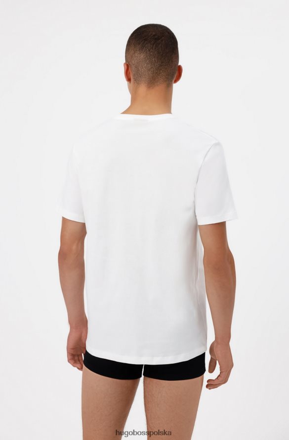 Hugo Boss hugo dwie bawełniane koszulki typu Bodywear z pionowym logo w kolorze białym biały R0X0H62827