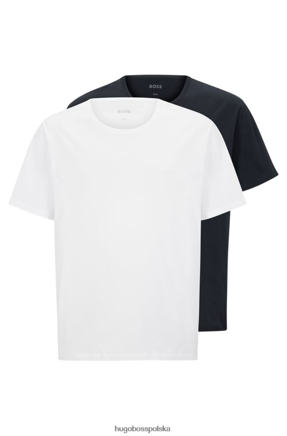 Hugo Boss hugo dwupak bawełnianej bielizny-t-shirtów z haftowanym logo w kolorze białym biały/ciemny niebieski R0X0H64319