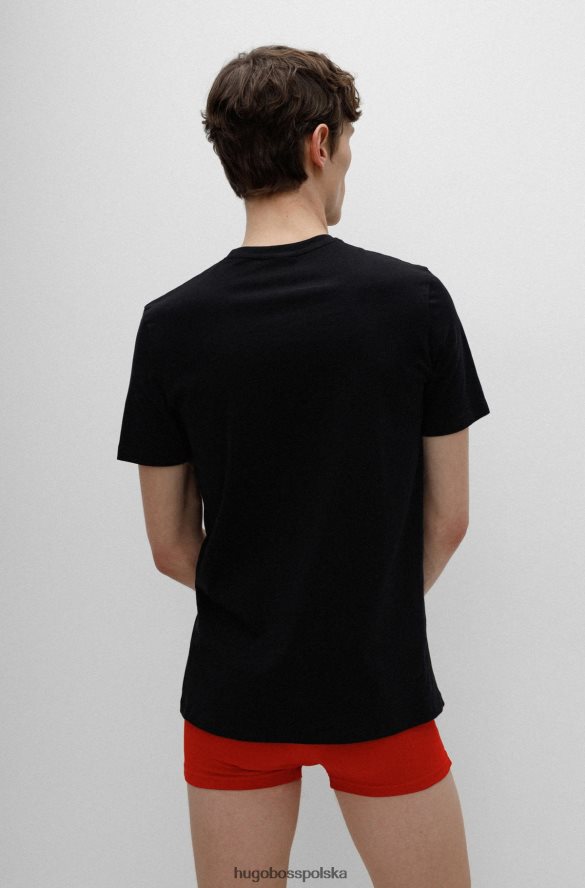Hugo Boss hugo dwupak bawełnianych T-shirtów bieliźnianych z pionowym logo w kolorze czarnym czarny R0X0H61038