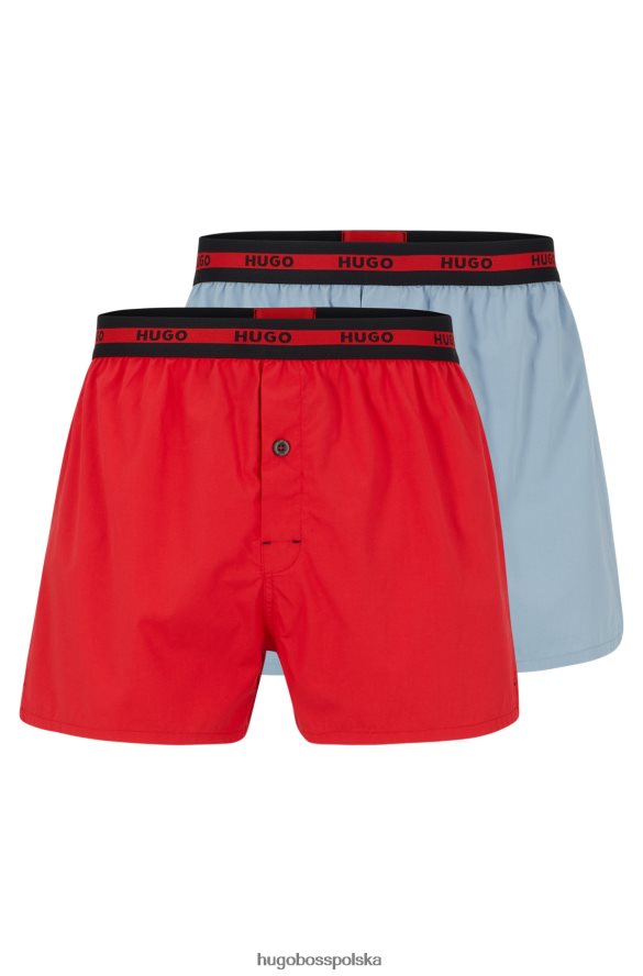 Hugo Boss hugo dwupak bawełnianych bokserek z logo w pasie w kolorze czerwonym czerwony/ciemnoniebieski R0X0H62494